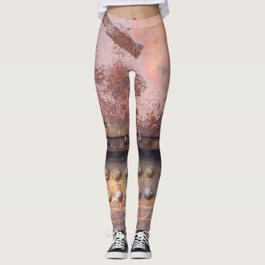 Roze bruin metaal leggings (Voorkant)