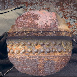 Roze bruin metaal rond kussen