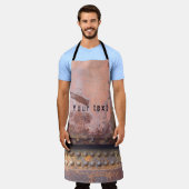 Roze bruin metaal schort (Gedragen)