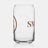 Roze Bruin Monogram Naam Blikvorm Glas (Rechts)