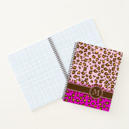 Roze bruin monogram snelle ref. notitieboek