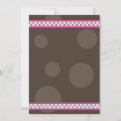 Roze bruin polaire dots bow bat mitzvah uitnodigin kaart (Achterkant)