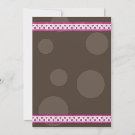 Roze bruin polaire dots bow bat mitzvah uitnodigin kaart (Achterkant)