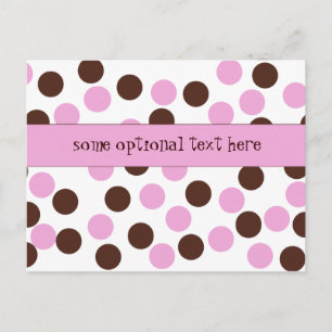 roze bruin polka dot briefkaart aangepast tekstgeb