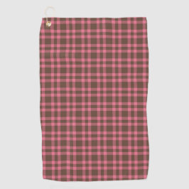 Roze bruin ruitpatroon golfhanddoek