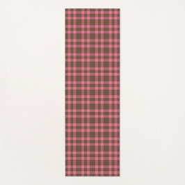Roze Bruin Schotse Ruit Patroon Yogamat