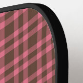 Roze Bruin Schotse Ruitpatroon Pickleball Paddle (Links Detail)