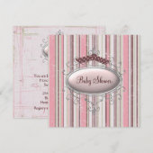 Roze Bruin Shabby Chic Baby Meisje Douche Kaart (Voorkant / Achterkant)