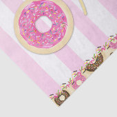 Roze Bruin Sprinkle Donuts EEN 1E verjaardagsfeest Tissuepapier (Detail)