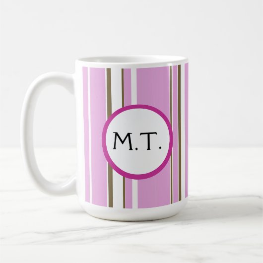 Roze bruin stripper Monogram Koffiemok (Links)