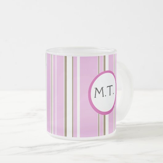 Roze bruin stripper Monogram Matglas Koffiemok (Voorkant rechts)