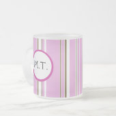 Roze bruin stripper Monogram Matglas Koffiemok (Voorkant links)