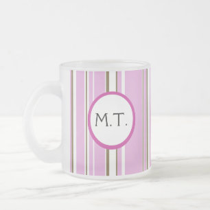 Roze bruin stripper Monogram Matglas Koffiemok