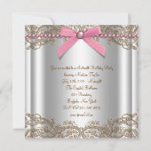 Roze Bruin Sweet 16 Verjaardagsfeest Kaart (Achterkant)