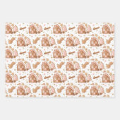 Roze bruin tandbrood inpakpapier vel (Voorkant 3)