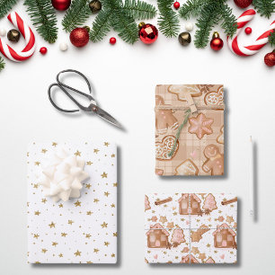 Roze bruin tandbrood inpakpapier vel