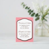Roze Bruin & Wit Wedding Gast Referentie Kaarten (Staand voorkant)
