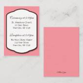 Roze Bruin & Wit Wedding Gast Referentie Kaarten (Voorkant / Achterkant)