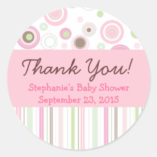 Roze Bruin Zoet Meisje Polka Dot Favor Sticker