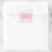 Roze Bruin Zoet Meisje Polka Dot Favor Sticker (Tas)