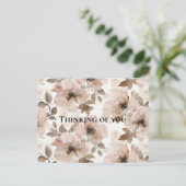 Roze Bruin Zuidwestelijke Bloemen Denken aan jou Briefkaart (Staand voorkant)