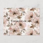 Roze Bruin Zuidwestelijke Bloemen Denken aan jou Briefkaart (Voorkant)