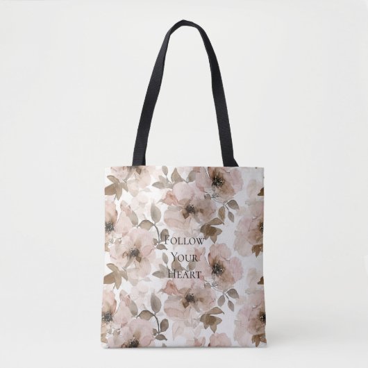 Roze Bruin Zuidwestelijke Bloemen Tote Bag (Voorkant)