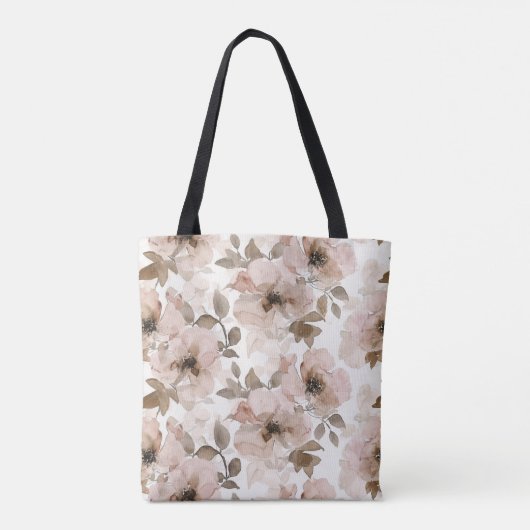 Roze Bruin Zuidwestelijke Bloemen Tote Bag (Achterkant)