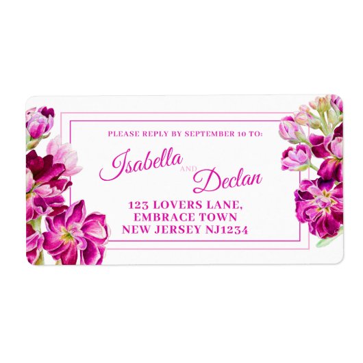 Roze bruinbloem etiket (Voorkant)