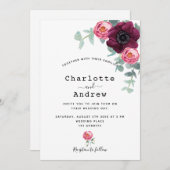Roze bruinbloemkolen bruinachtige bruine bruiloft kaart (Voorkant / Achterkant)