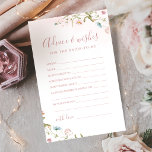 Roze bruinbruinbruiloft en wenskaart<br><div class="desc">Deze adviezen en wenskaarten zijn zoete keepsakes voor de bruid en het stel, zijn elegante, delicate waterverf wildbloem en stijlvol modern script, pastelpaletten van zacht, roze, van wit, beige, stoffige blauw en botanisch groen, eenvoudig en romantisch. geweldig voor de partij van het rustige land, modern boho vrijgezellenfeest, botanische tuinbruiloft in...</div>