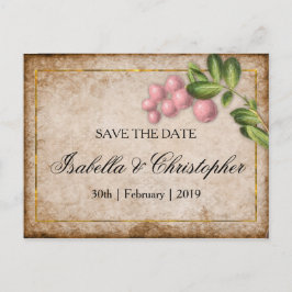  roze bruindraden die de datum opslaan aankondigingskaart