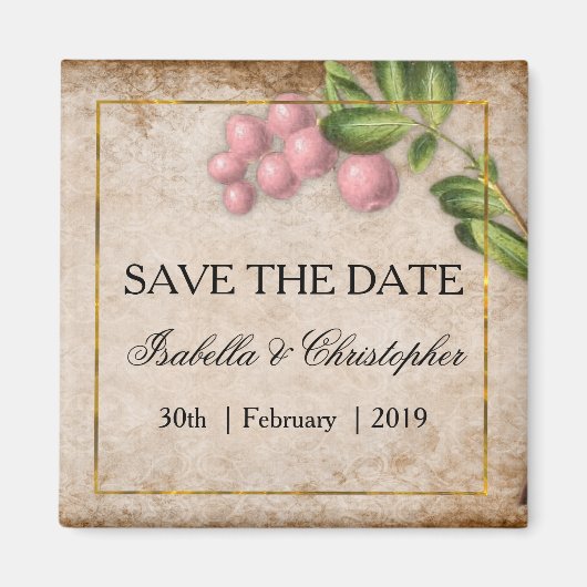  roze bruindraden die de datum opslaan magneet (Voorkant)