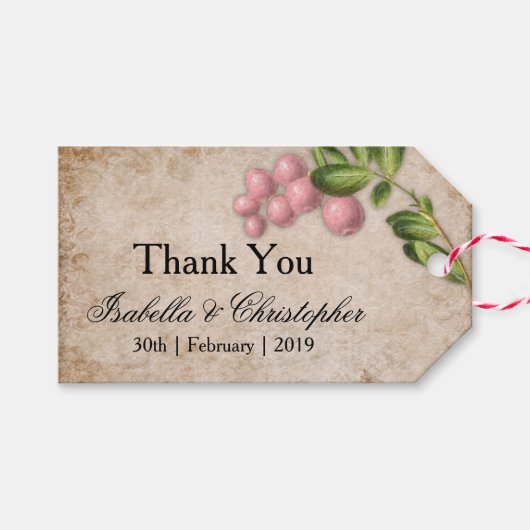  roze bruindraden Woensdag Dank je Cadeaulabel (Voorkant (Horizontaal))