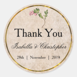  roze bruindraden Woensdag Dank je Ronde Sticker