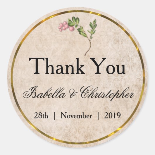  roze bruindraden Woensdag Dank je Ronde Sticker (Voorkant)