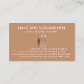 Roze bruine alpaca Dier Visitekaartje (Achterkant)