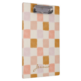 Roze Bruine Beige Geometrische Gepersonaliseerde K Klembord