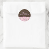 Roze & Bruine Bloem Moderne Sticker (Tas)