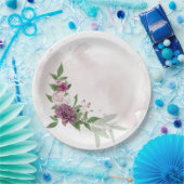 roze bruine bloemen botanisch papieren bordje (Feest)