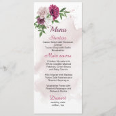 roze bruine bloemen bruine bruiloft menu (Voorkant)