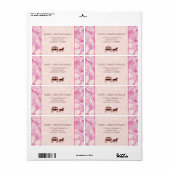 Roze & Bruine Bloemen Swirls - Aangepaste tekst Etiket (Full Sheet)