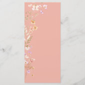 Roze Bruine Bloemen Wedding Event Menu Tafel Decor (Achterkant)