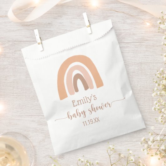 Roze bruine boho regenboog bedankt bedankzakje (Geknipt)