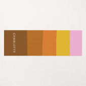 Roze Bruine Brede Abstracte Strepen Persoonlijk Yogamat (Voorkant (horizontaal))