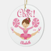 Roze Bruine Cheerleader Gepersonaliseerd Ornament (Links)