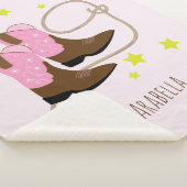 Roze & Bruine Cowgirl Laarzen & Touw, Persoonlijk Sherpa Deken (3/4)