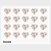 Roze Bruine Cowgirl Zuidwestelijke Bloem Hart Sticker (Vel)