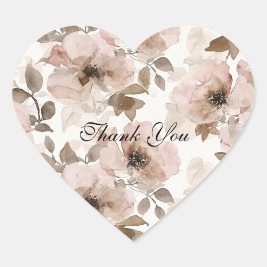 Roze Bruine Cowgirl Zuidwestelijke Bloem Hart Sticker (Voorkant)