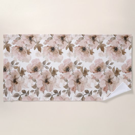 Roze Bruine Cowgirl Zuidwestelijke Bloemen  Strandlaken (Voorkant)